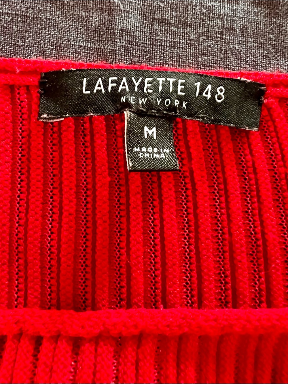 Lafayette 148 New York New York Red Ribbed women’s sweater